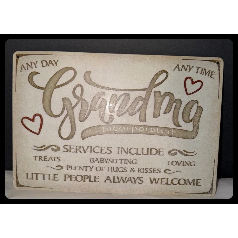 Unbranded Grandma Incorporated Metal Tin Sign Home Decor Beige 8x12 Wall Plaque